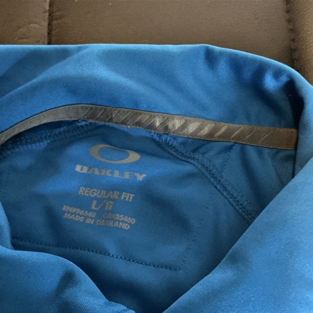 Oakley Blue Striped Polo Size Large
